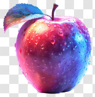 Red Apple - Colorful Apple With Water Droplets Transparent PNG