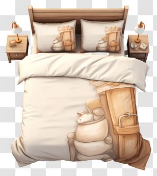 Bedroom - Cute Animal Themed Bedding Transparent PNG