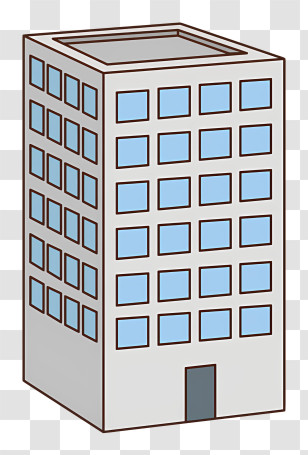 Icon - Illustrated Simple Urban Building Design Transparent PNG