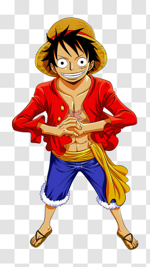 Straw Hat Pirates - Adventure Cartoon Character In Pirate Attire Transparent PNG