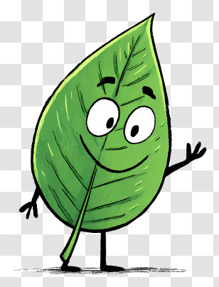Cartoon Leaf - Smiling Leaf Cartoon Character Transparent PNG