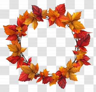 Autumn Garland - Autumn Leaf Wreath For Seasonal Celebration Transparent PNG