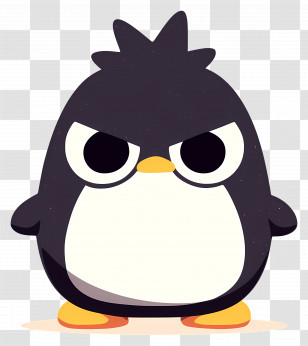 Badtz Maru - Angry Cartoon Penguin With Focused Stance Transparent PNG