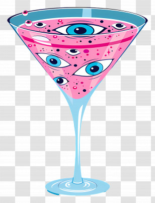 Halloween Cocktail - Surreal Pink Cocktail With Eyes Transparent PNG