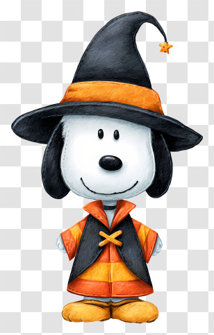 Snoopy In Witch Outfit - Cute Dog In Witch Costume Transparent PNG