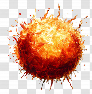 Fireball - Fiery Explosion With Flames Transparent PNG