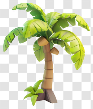 3d Tropical Tree - 3D Rendered Palm Tree Design Transparent PNG