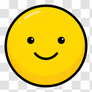 Smile Emoji - Cute Smiling Yellow Face Emoji Transparent PNG