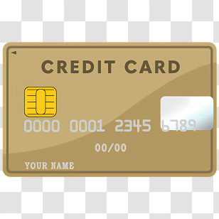 Credit Card - Gold Credit Card Design For Financial Purpose Transparent PNG