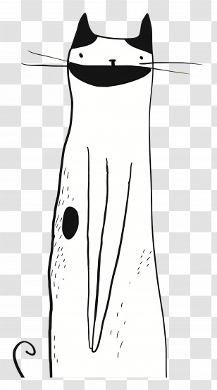 Cat Outline - Tall Cat With Spots Illustration Transparent PNG