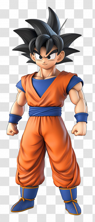 Goku - Anime Warrior With Blue Hair Transparent PNG