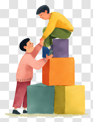 Teamwork And Collaboration - Helping Hands Building Blocks Transparent PNG