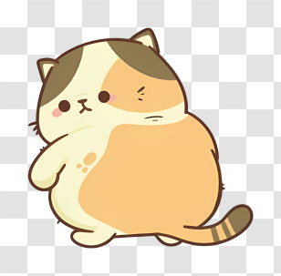 Black Cat - Fat Cartoon Cat Illustration Transparent PNG