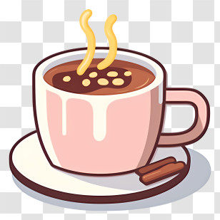 Hot Chocolate - Delicious Pink Hot Chocolate Cup Illustration Transparent PNG