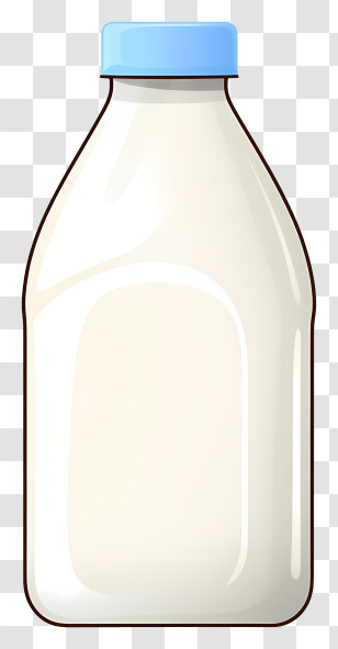 Plastic Container - Milk Bottle With Blue Cap Illustration Transparent PNG