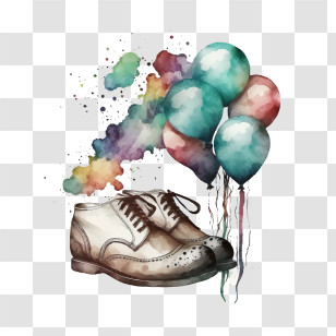 Men Leather Shoes
 - Shoes With Colorful Balloons Illustration Transparent PNG
