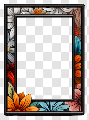 Cartoon Photo Frame - Floral Decorative Frame Transparent PNG