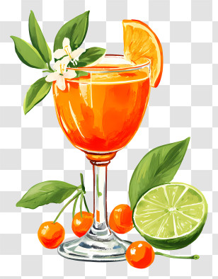 Tropical Cocktail - Refreshing Orange Cocktail Transparent PNG