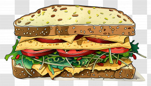 Multigrain Cheese Sandwich - Multigrain Cheese And Vegetable Sandwich Transparent PNG