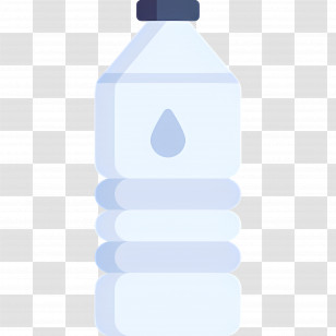 Water Bottle - Illustration Of A Water Bottle In Simple Style Transparent PNG