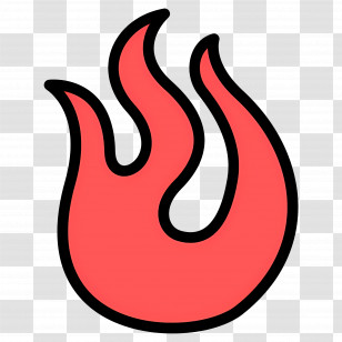 Fire Emoji - Red Flame Icon Illustration Transparent PNG