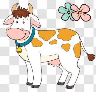 Cattle Farm Clip Art - Food - Cow And Flowers Transparent PNG