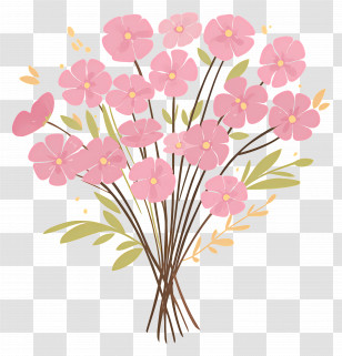 Pink Wildflower Bouquet - Bouquet Of Pink Flowers Transparent PNG