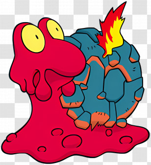 Magcargo - Fantasy Red Slug With Rock Shell Transparent PNG