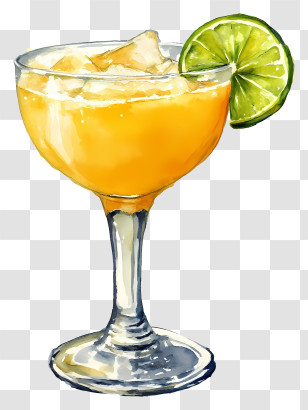 Mango Margarita - Orange Cocktail With Lime Transparent PNG