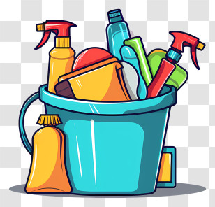 Cleaning Products - Cleaning Bucket With Household Tools Set Transparent PNG