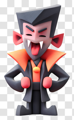 Quirky Halloween Characters - Funny Vampire Showing Tongue Transparent PNG