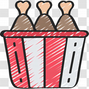 Chicken Food - Bucket Of Fried Chicken Transparent PNG