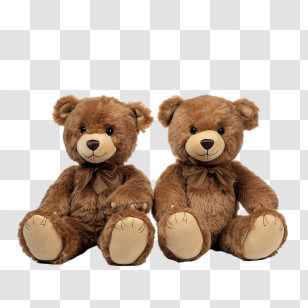 Teddy Bear Day - Adorable Pair Of Teddy Bears Transparent PNG