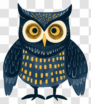 Owl - Stylized Owl With Decorative Patterns Transparent PNG