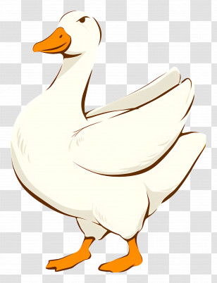 White Goose - Cute Cartoon Duck Transparent PNG
