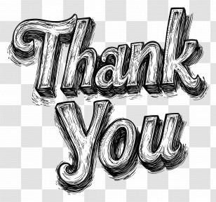 Thank You - Thank You Text Sketch Transparent PNG