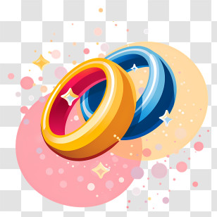 Wedding Rings - Shiny Gold And Blue Rings Transparent PNG