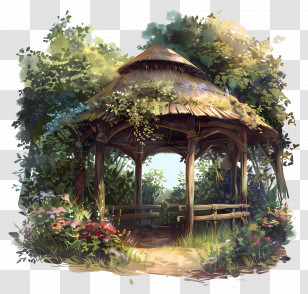 Summer Shelter - Gazebo In Garden Transparent PNG