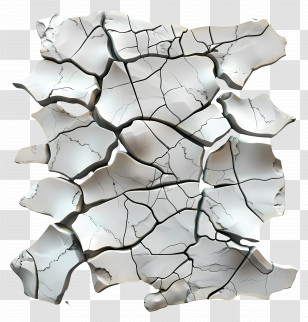 Broken Wall - Cracked Dry Ground Texture Transparent PNG