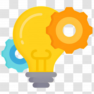 Innovation - Lightbulb With Gears For Innovation Concept Transparent PNG