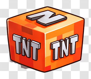 Minecraft Tnt - Cartoon TNT Explosive Block Transparent PNG
