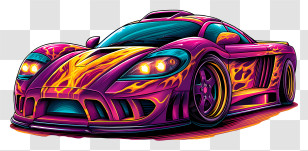 Vibrant - Vibrant Purple Sports Car Transparent PNG