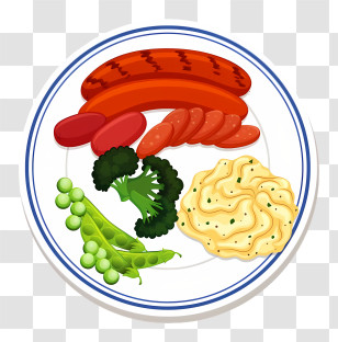 Thai Food - Plate Of Food With Sausage And Vegetables Transparent PNG