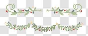 Floral Wreaths - Leafy Garland Design With Berry Accents Transparent PNG