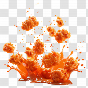 Spicy Chicken Nuggets - Chicken Nuggets With Sauce Splash Transparent PNG