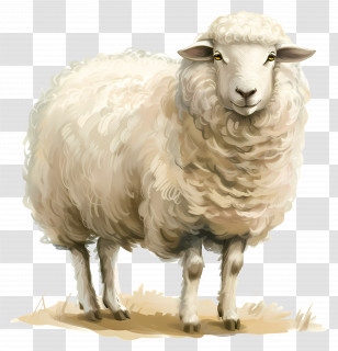White Fluffy Sheep - White Fluffy Sheep Illustration Transparent PNG