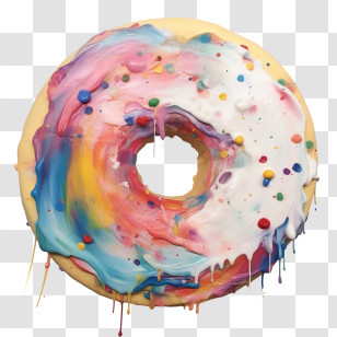Donut
 - Colorful Doughnut With Dripping Glaze Transparent PNG