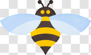 Bee - Cute Cartoon Bee Illustration Transparent PNG