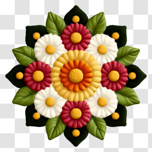 Onam Pookalam - Colorful Rangoli Design For Diwali Transparent PNG