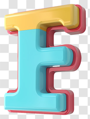 3d Cartoon Alphabet Letter - 3D Colorful Letter F Transparent PNG